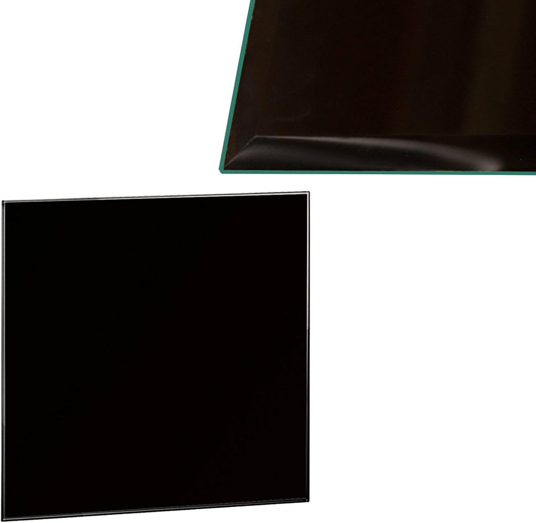 Euro Tische Glasplatte für Kaminofen und Tischplatte in 90x70cm Facettenschliff, Schutzplatte mit 6m