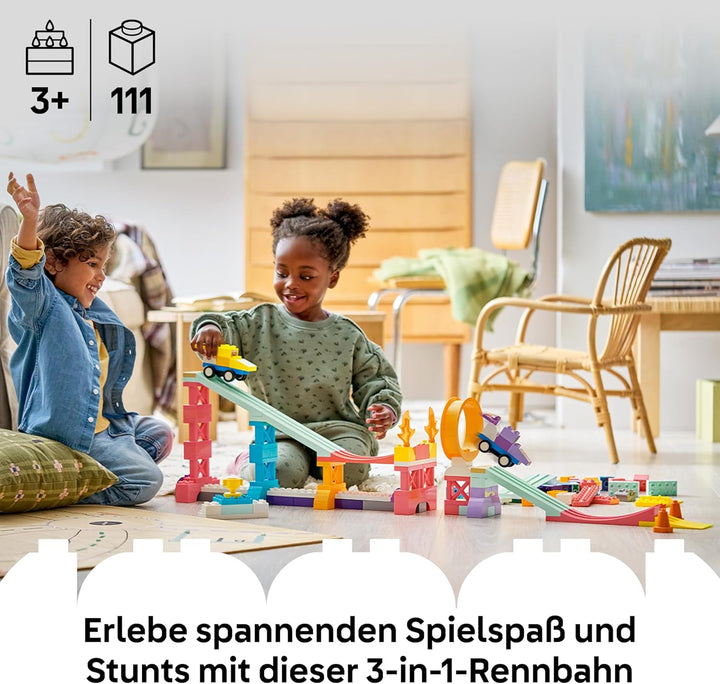 LEGO DUPLO Town Kreative Sprungschanzen mit kleinen Flitzern 3-in-1-Set - Lernspielzeug zur Motorik
