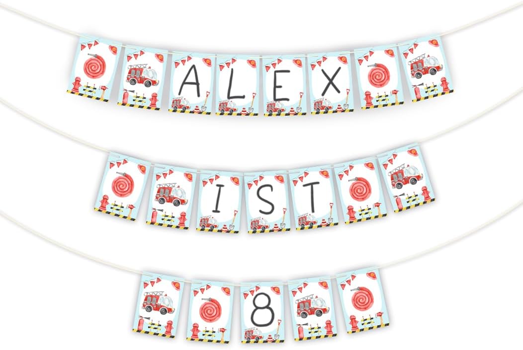 Party-Set zum Geburtstag für 12 Personen - Tischkarten, Tischunterlagen, doppelseitige Girlanden und