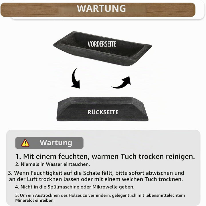 Hanobe Holzschale Deko Holztablett Dekoschale: Tablett Rechteckig Schlüsselschale Holz Laenglich Sch