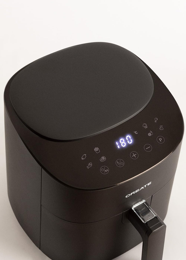 CREATE/FRYER AIR PRO COMPACT/Heissluftfritteuse 3.5L Schwarz / 8 Programme, Display, praktisch, leic