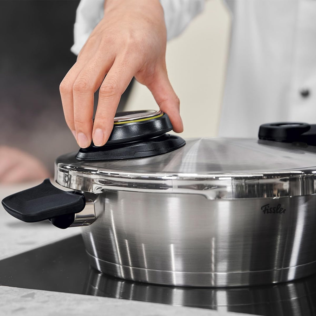 Fissler Vitavit Premium® Schnellbratpfanne (Ø 18 cm, 1,8 L) – Edelstahl-Schnellkochtopf mit 4 Garstu