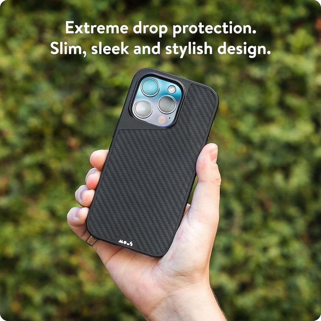 Mous - Hülle für iPhone 13 Pro Max - Carbonfaser - Limitless 4.0 - Handyhülle iPhone 13 Pro Max MagS