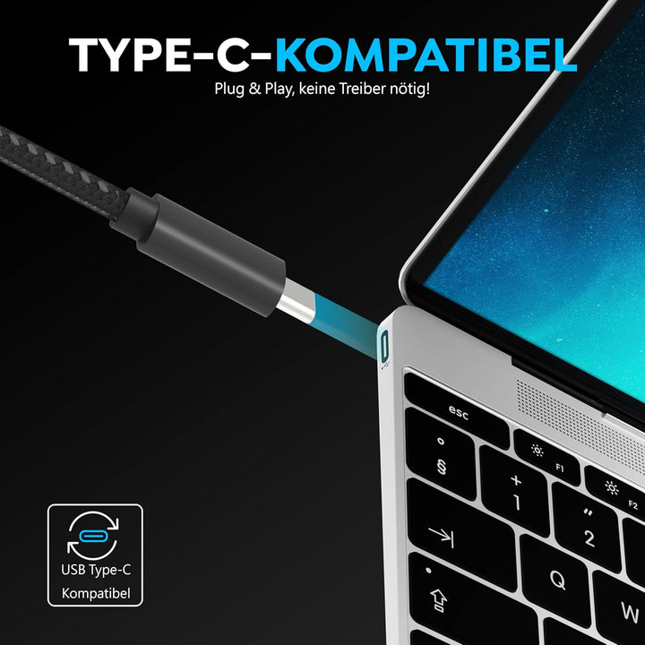 SABRENT USB C Hub 7 Port 48 W mit Schaltern (HB-3A4C) 7 Port 20w Typ C+A, 7 Port 20w Typ C+A