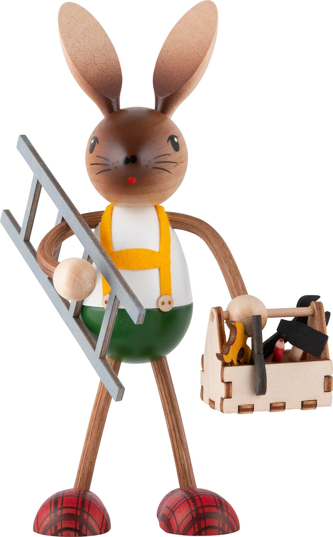 Drechslerei Kuhnert - Osterdekoration/Osterhase - Kuhnert Hase Handwerker, aus Holz, Grösse: stehend