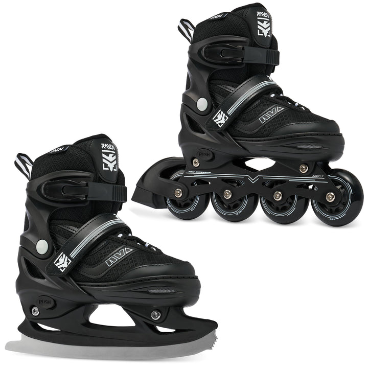 Raven Verstellbare Inline Skates Drill optional als 2in1 - Kugellager Carbon Abec7 - DSAS - Double-S