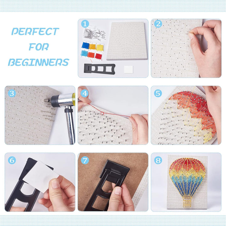 WEBEEDY String Art Kit Für Anfänger, Erwachsene Und Kinder, Handgefertigt Heissluftballons 3D Heissl