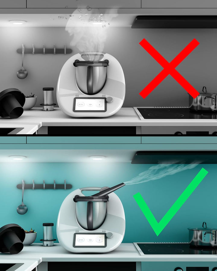 Dampfumleiter kompatibel mit Thermomix TM5, TM6, TM Friend, mit geschütztem überlaufschutz, Dampfuml
