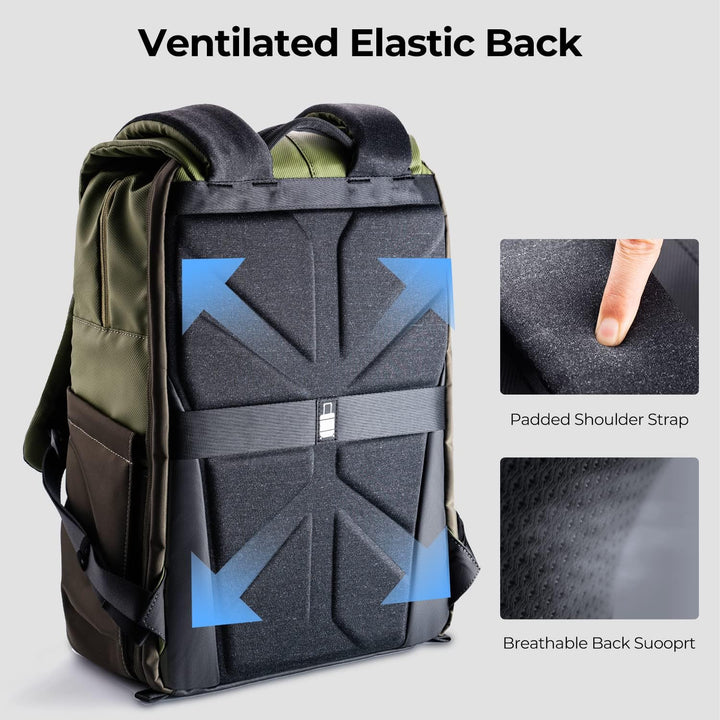K&F CONCEPT Kamerarucksäcke 20L, Grosse Camera Backpack 15,6 Zoll Laptopfach, Spritzwassergeschutzt
