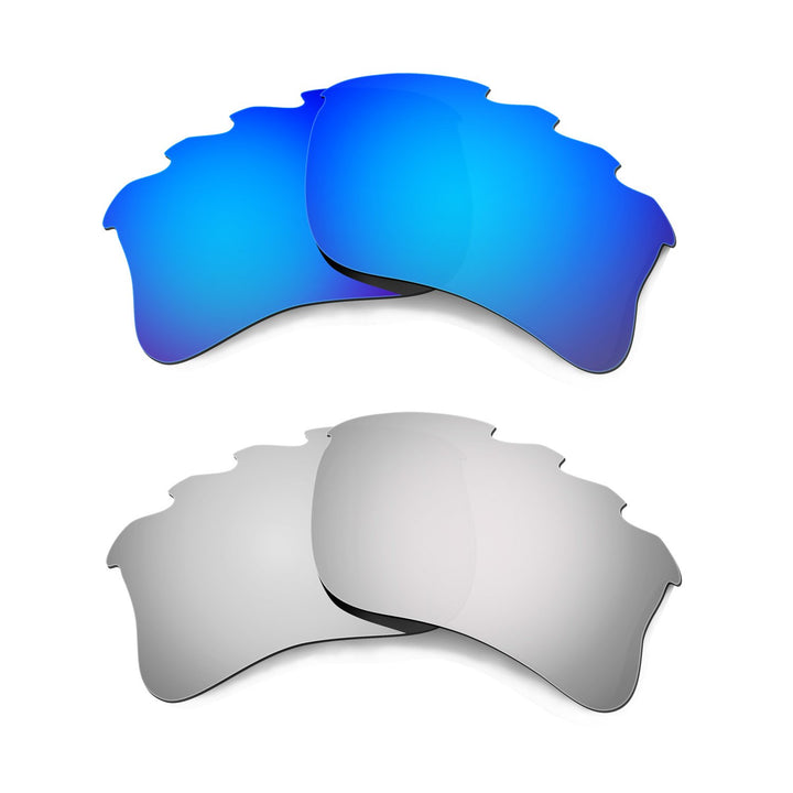 HKUCO Plus Mens Replacement Lenses For Oakley Flak Jacket XLJ-Vented Blue/Titanium Sunglasses