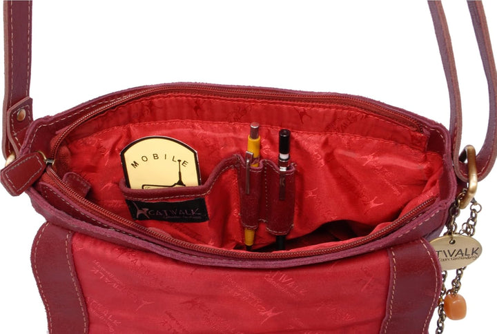 Catwalk Collection Handbags - Vintage Grobem Leder - CATWALK COLLECTION - Mittlere Grösse - Umhänget