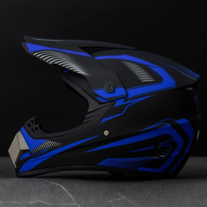 Motocross Helm Motorradhelm Downhill Fullface Dirtb Bike Helm mit Handschuhen Brille Maske für Unise
