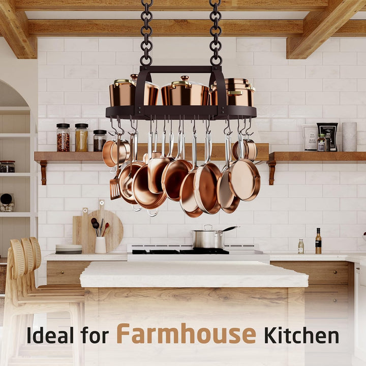 KES 85x39cm Ölbronze Topfhalter Pfannenhalter Hängeregal Küche Topfregal Deckenregal Hängend Küchenr