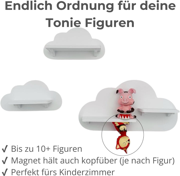 3er Wolken-Set Weiss passend/Kompatibel für die Toniebox Toniefiguren