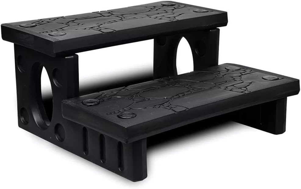 Festnight Whirlpooltreppe aus Hochwertigem Pooltreppe Kunststoff Schwarz