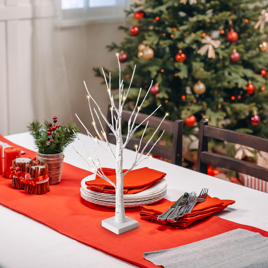 2er Set Lichterbaum Lichterzweige für Innen 24 Warmweiss LEDs Bäumchen Birken Dekozweige Batteriebet