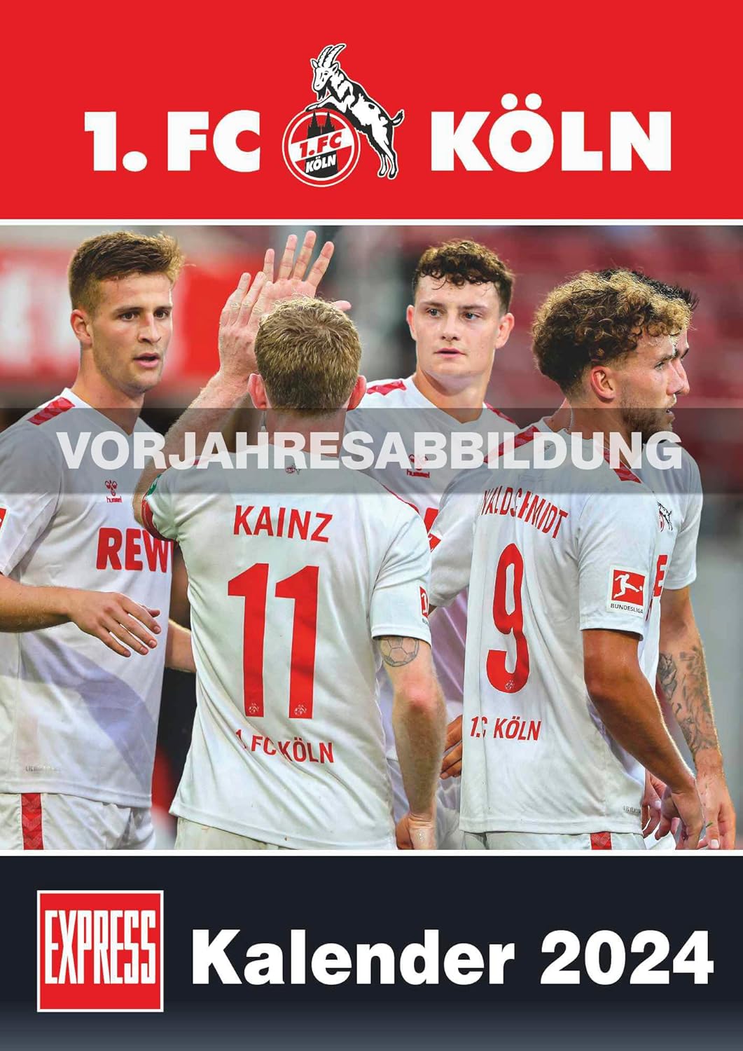 DUMONT - 1. FC Köln 2025 Fussball-Kalender, 29,7x42cm, Express-Fankalender mit Abbildungen der Spiel