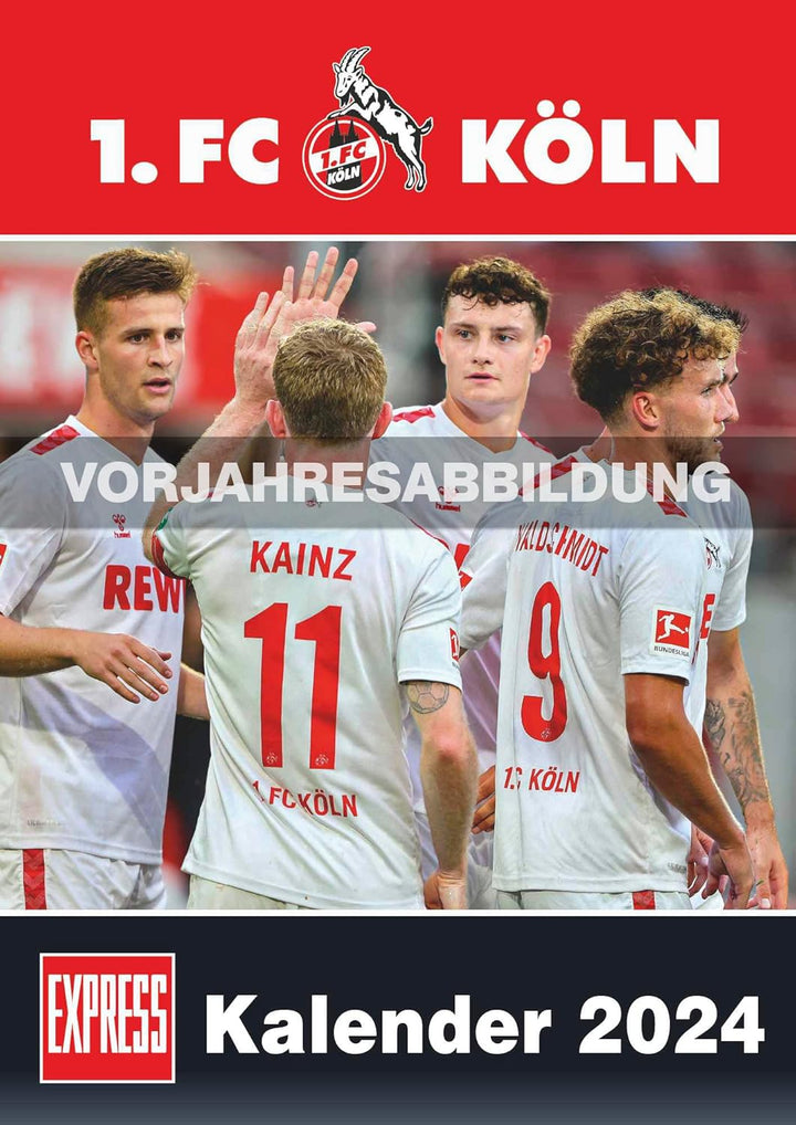 DUMONT - 1. FC Köln 2025 Fussball-Kalender, 29,7x42cm, Express-Fankalender mit Abbildungen der Spiel
