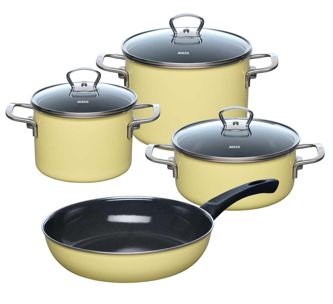 Riess, 0519-002, Starterset 4-teilig, LEMON, Gelb, Emaille, Made in Österreich, LBH: 28,5x48,5x24,0c
