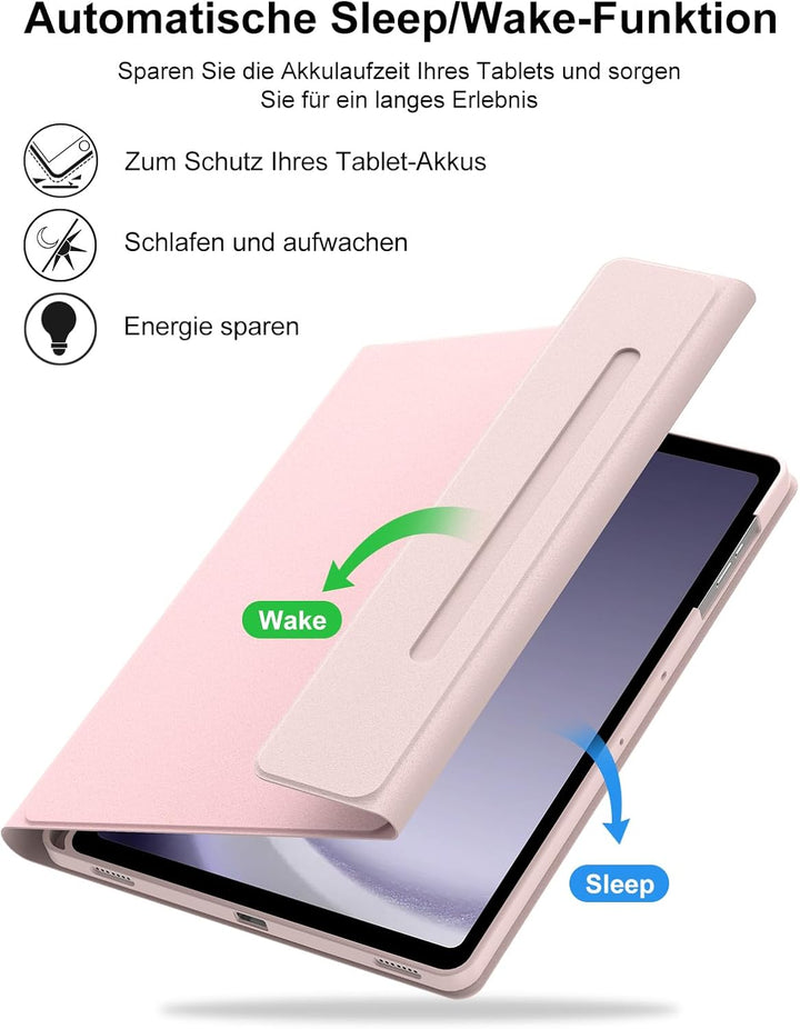 Hülle mit Tastatur für Samsung Galaxy Tab A9 Plus 11 Zoll 2023, QWERTZ Deutsche, Magnetisch Abnehmba