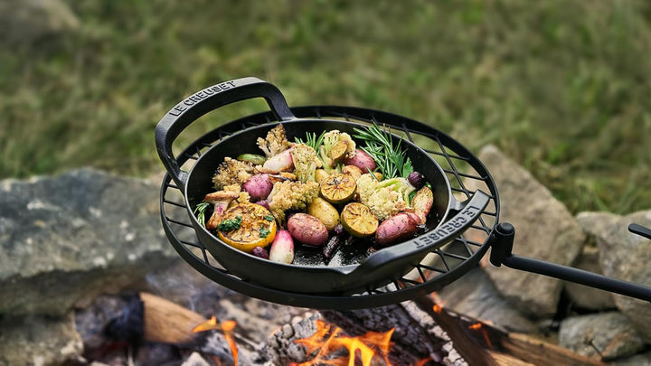LE CREUSET Gusseisen-Grillpfanne, rund, für den Aussenbereich Bratpfanne, Bratpfanne