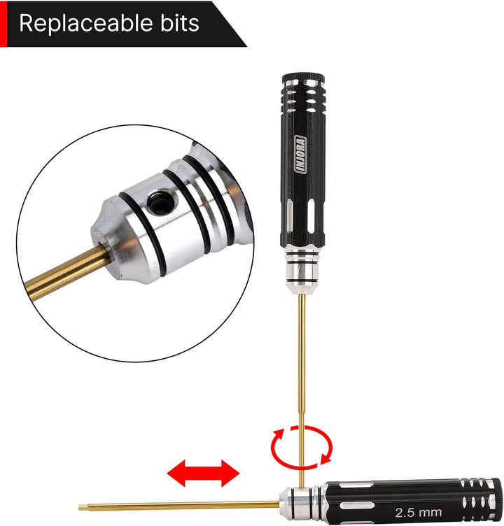 INJORA RC Werkzeug Kit Fluch Schraubendreher Muttern-Treiber Schraubenschlüssel HSS für TRX4M SCX24