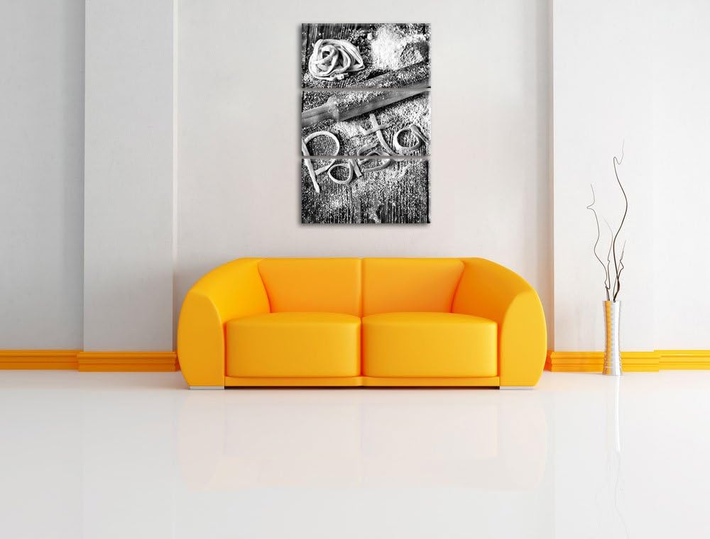 Pixxprint Frische Nudeln Pasta Italia als Leinwandbild/Grösse: 3 Teilig (120x80) cm/Wandbild/Kunstdr