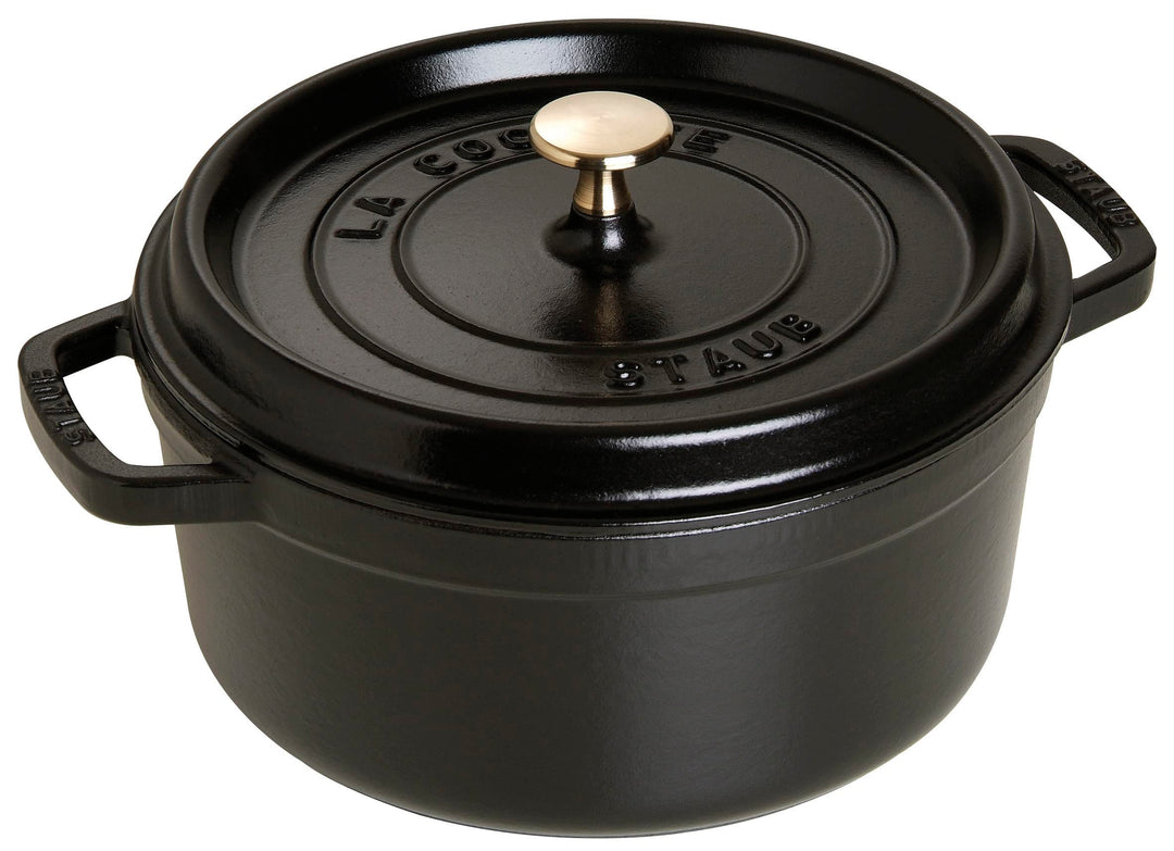 STAUB Gusseisen Bräter/Cocotte, Rund 28 cm, 6,7 L, Aromaregen Funktion, Für alle Herdarten geeignet,