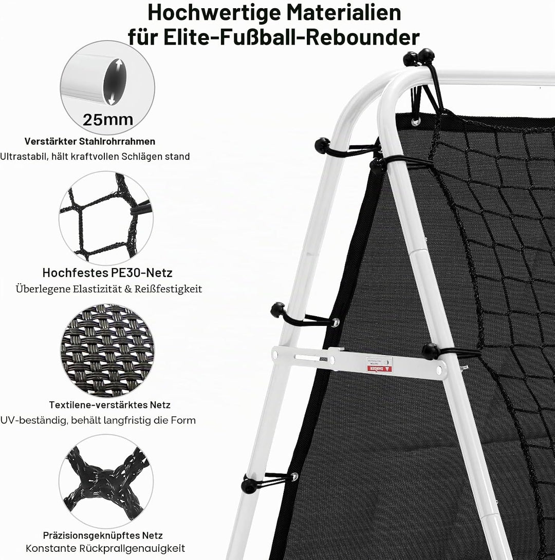 Doppelseitige Rebounder Net Fussball Training Ausrüstung, 100/120/180cm, Fussball Tor Kickback Ziel