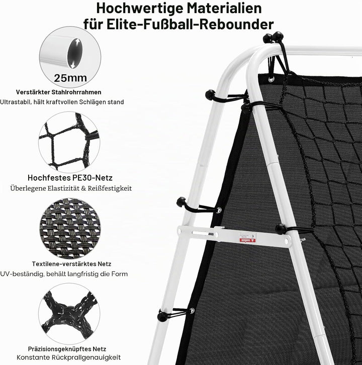 Doppelseitige Rebounder Net Fussball Training Ausrüstung, 100/120/180cm, Fussball Tor Kickback Ziel