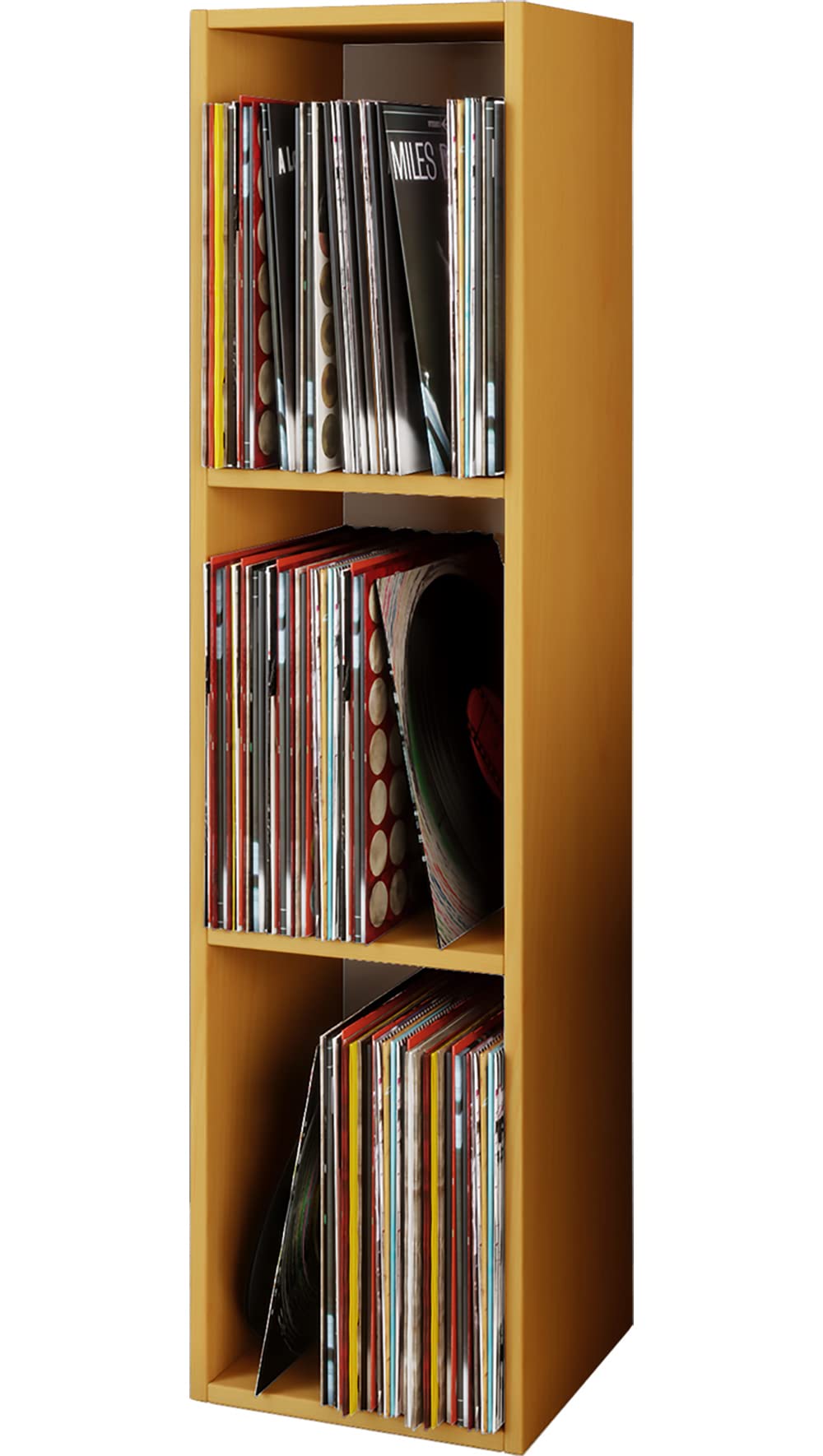 VCM Holz Schallplatten LP Stand Regal Archivierung Ständer Aufbewahrung Platto 3fach Buche, Buche