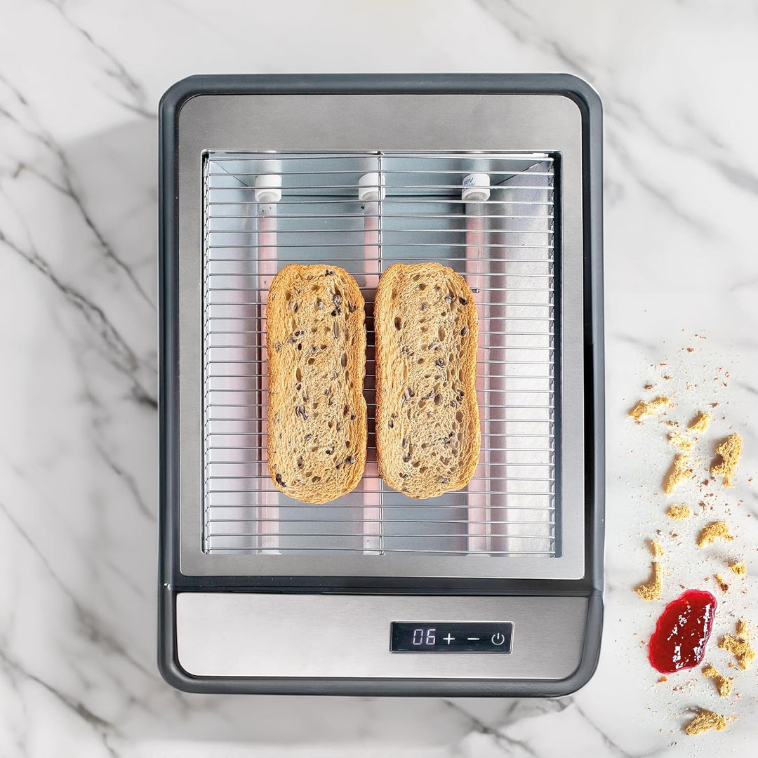 Lacor - 69415 - Praktischer digitaler Toaster, 1000 W, 6 Leistungsstufen, 3 Widerstände, Krümelschub
