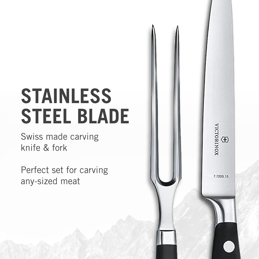 Victorinox, Grand Maître, Profi Tranchier-Set, 2-teilig, Extra Scharfe Klinge, 20 cm, Robuster Kunst