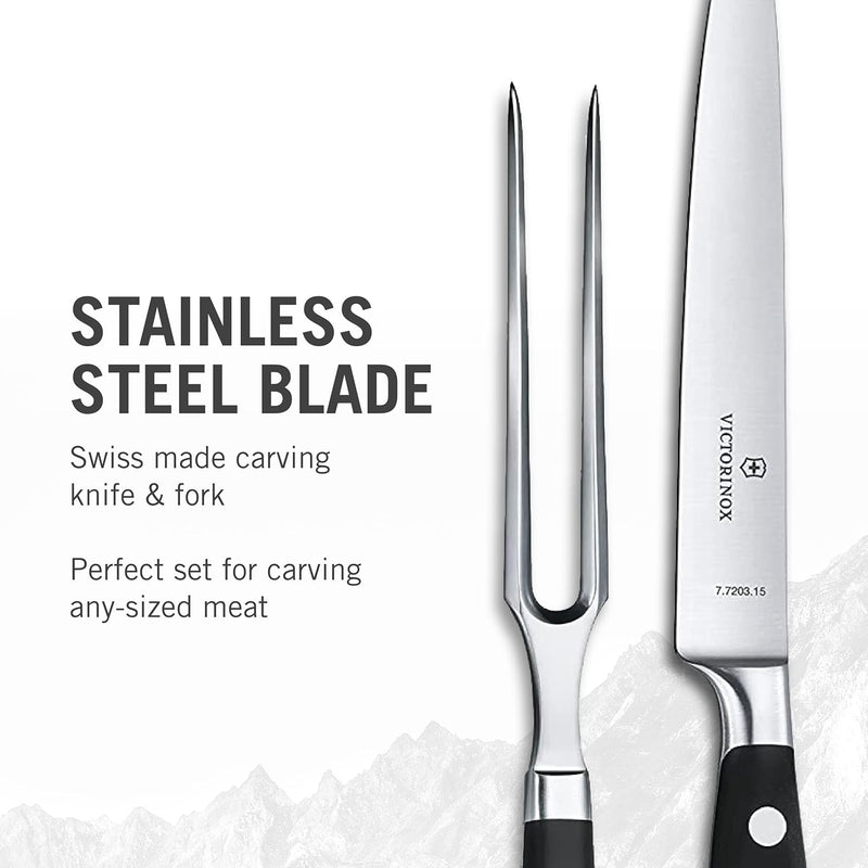 Victorinox, Grand Maître, Profi Tranchier-Set, 2-teilig, Extra Scharfe Klinge, 20 cm, Robuster Kunst