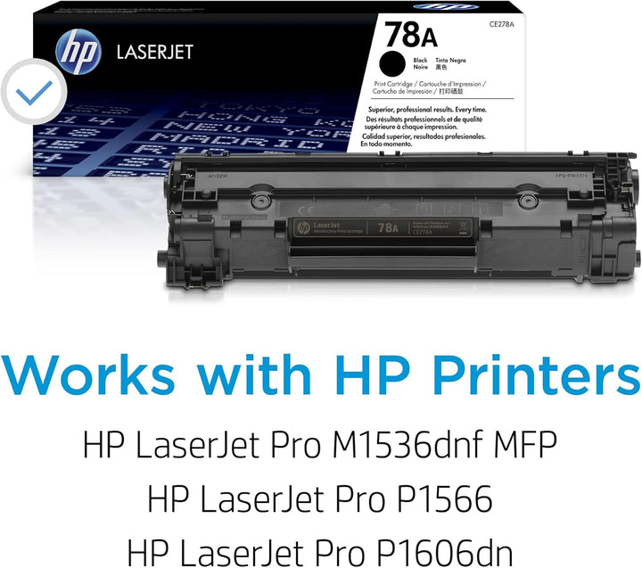 HP 78A (CE278A) Schwarz Original Toner für HP Laserjet Pro P1566, P1606dn, M1536dnf Standard Single,