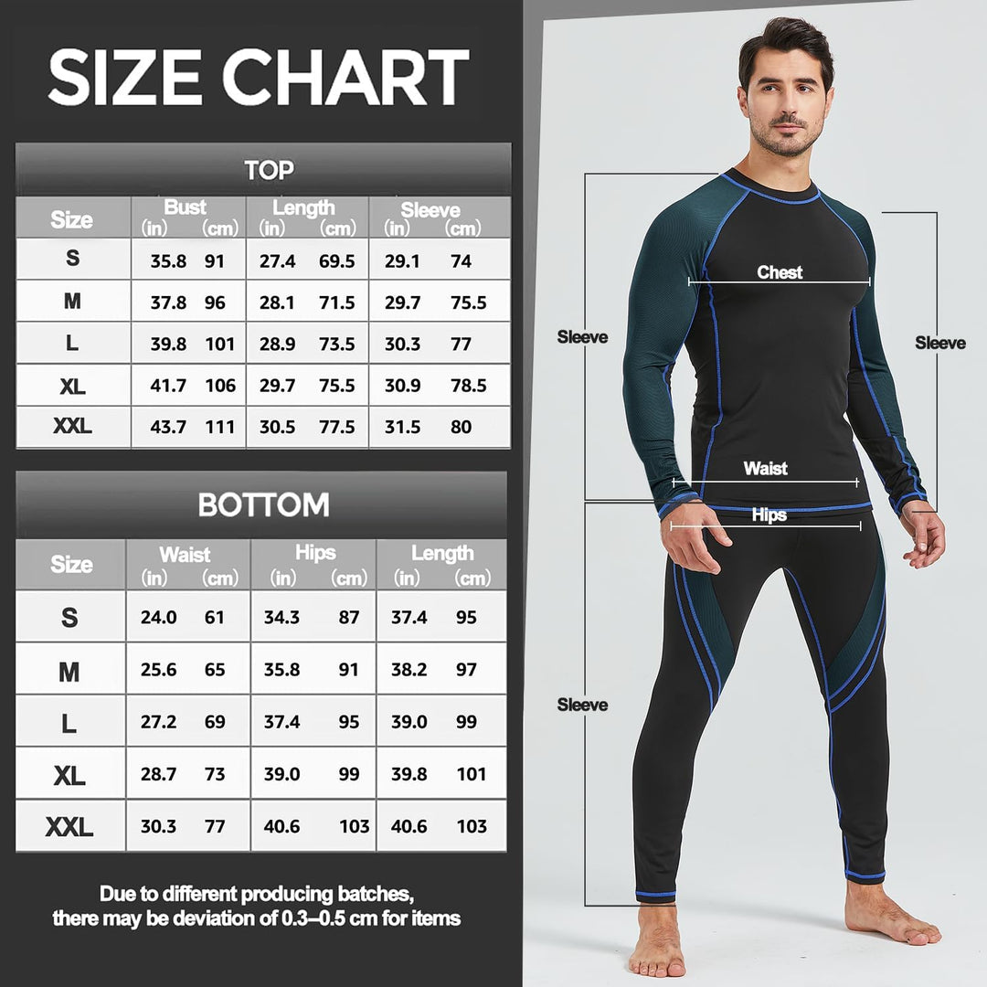 UNIQUEBELLA Thermo Unterwäsche Set, Funktionswäsche Herren Skiunterwäsche Winter Suit Ski Thermo-Unt