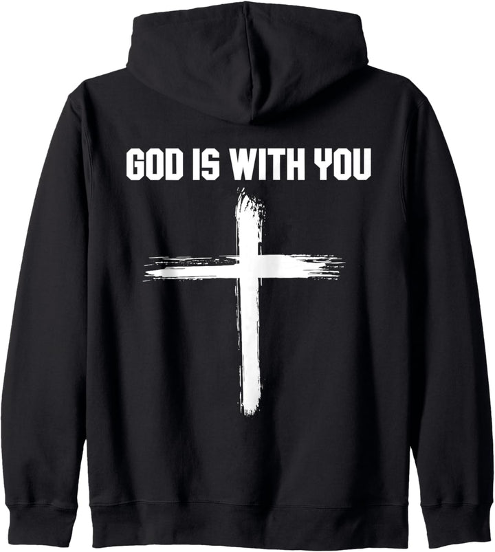 Gott ist mit dir Glaube an Gott (auf dem Rücken) Kapuzenjacke
