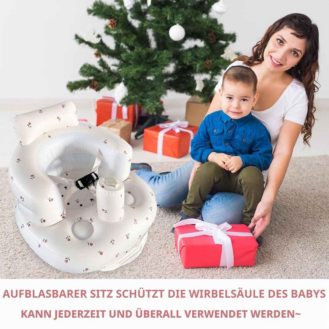 Aufblasbarer Baby-Sitz für Babys ab 3 Monaten, Baby Seat, Baby Sitzhilfe mit Gurtzeug y Sofasitz Bod