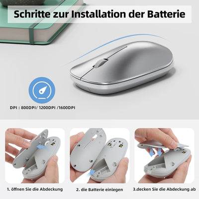 OMOTON Bluetooth Tastatur Maus Set für Mac, Kompakte kabellose Tastatur und Maus kombination kompati