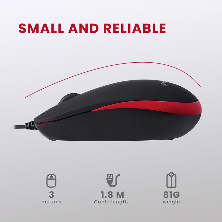 Perixx PERIDUO-212 Kabelgebundene Mini-Tastatur und Maus Set, USB Anschluss, Schwarz, US Englisch La