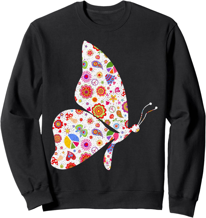 Niedlicher Blumen Schmetterling Sweatshirt