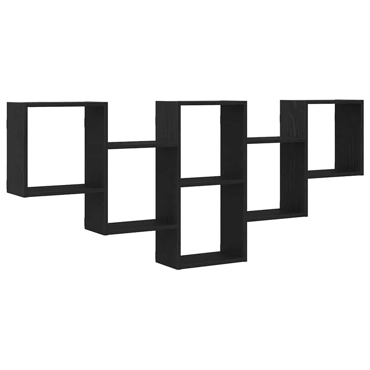 vidaXL Wandregal Schwarz Eichen-Optik 159x18x66 cm Holzwerkstoff, Schweberegal, schwebendes Regal, R