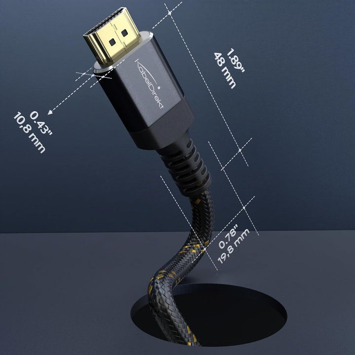 KabelDirekt – 8K/4K HDMI-2.1-Kabel – 4m – bruchfeste Metallstecker und Braiding-Ummantelung (8K@60Hz