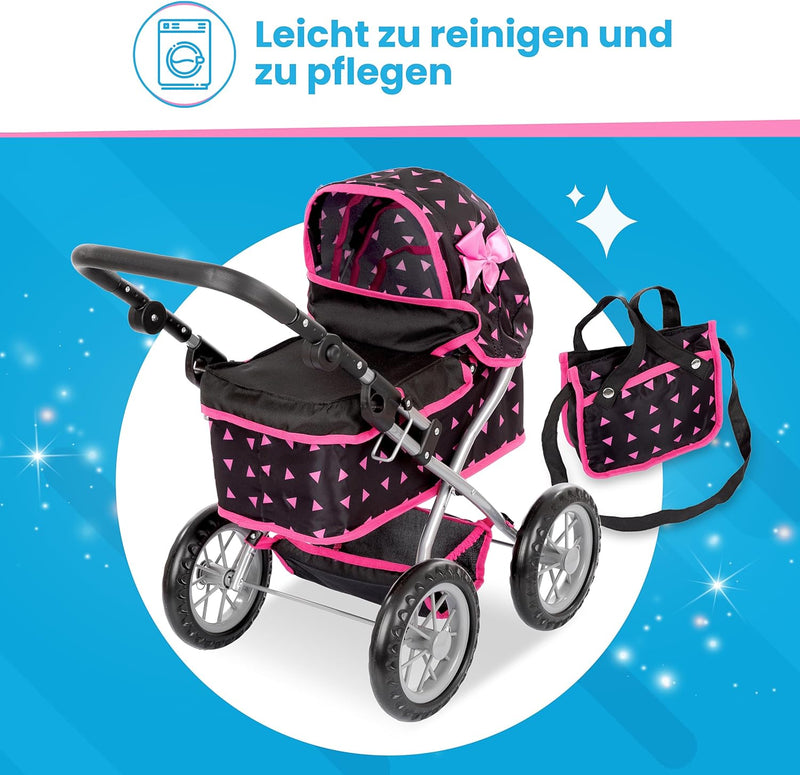 Kinderplay Puppenwagen ab 2 Jahre, Kinderwagen Puppen - Leichte und Stabile Konstruktion, Kinderpupp