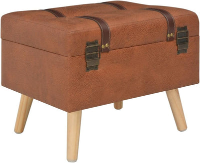 MNISDFL Sitzbank Stauraum Hocker mit Stauraum Sitztruhe Hocker mit Stauraum 40 cm Hellbraun Kunstled
