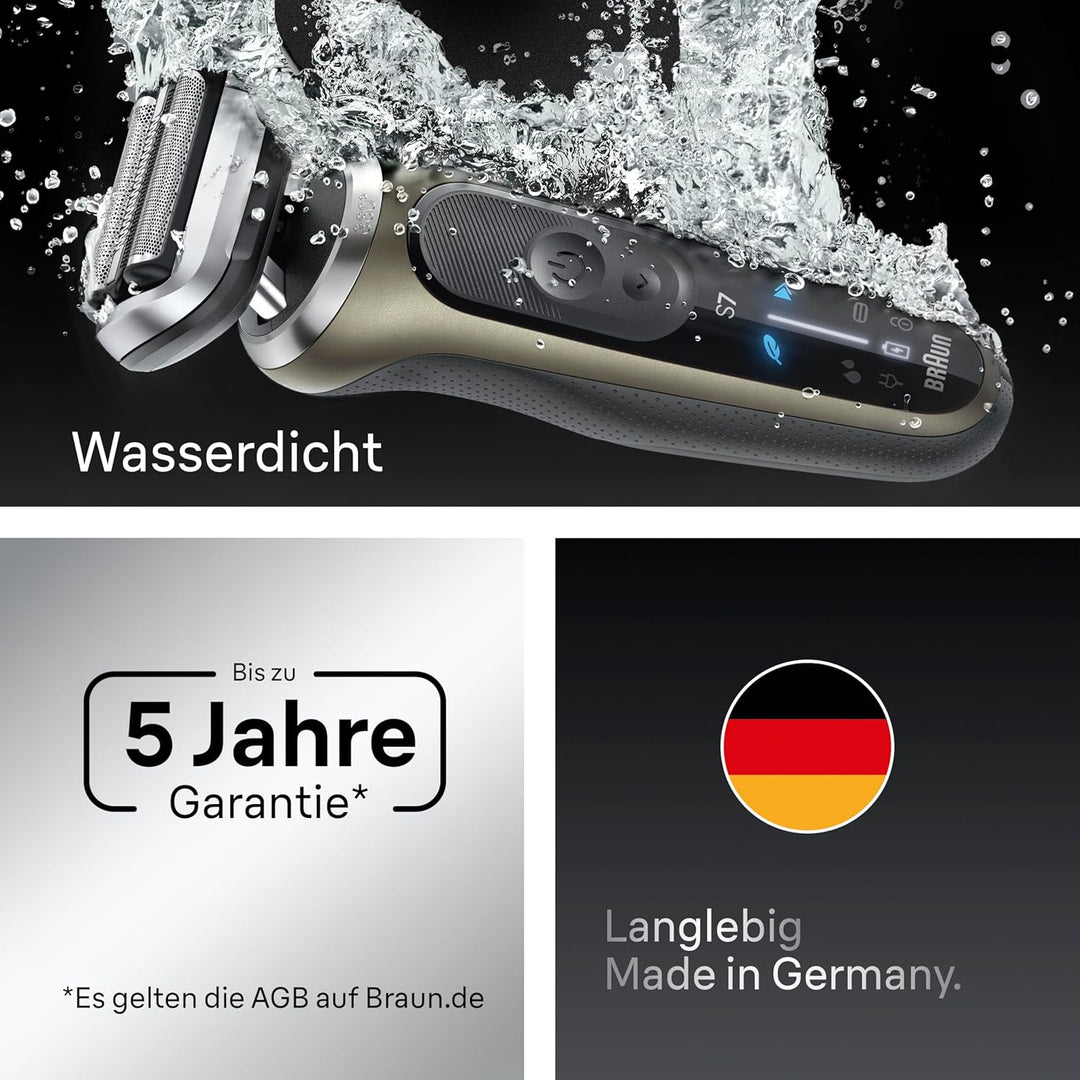 Braun Series 7 Elektrorasierer für Herren, Nass- und Trockenrasur, Turbo und Standard Modus, Wasserd