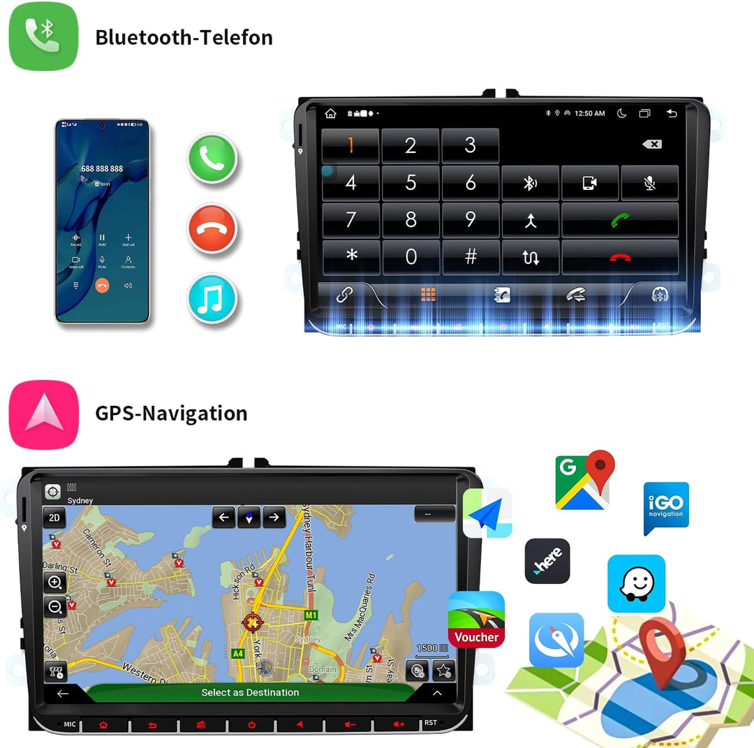 Autoradio für VW Golf 5 6 T5 Polo Sharan Passat Tiguan,[Android 13.0 2.0GHz 4+64GB ] CAWELL Radio Mi