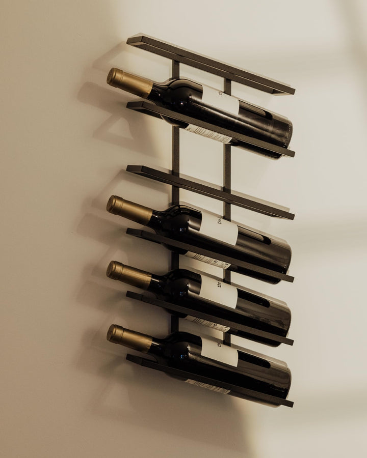 Metallbude Weinregal VINIA - Schwarz - Minimalistisches Weinregal aus Metall mit Wandmontage - 6 Fla