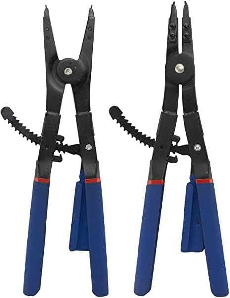 Hiltex 02016 Sprengringzangen-Set, 2-teilig | Aussen- und Innenzange | gerade, 45°, 90° Spitzen Zang