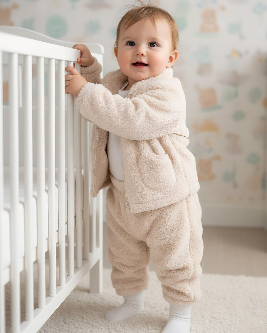 JiAmy Kinder Mädchen Outfit Set Winter Fleece 2 Stück Reissverschluss Langarm Oberteile Hose Sweatsh